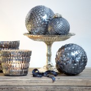 Dark Mirror Glass Baubles 